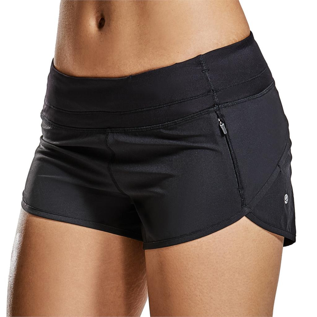 Women's Workout Run Shorts Sports with Zip Pocket 2.5 Inch Length