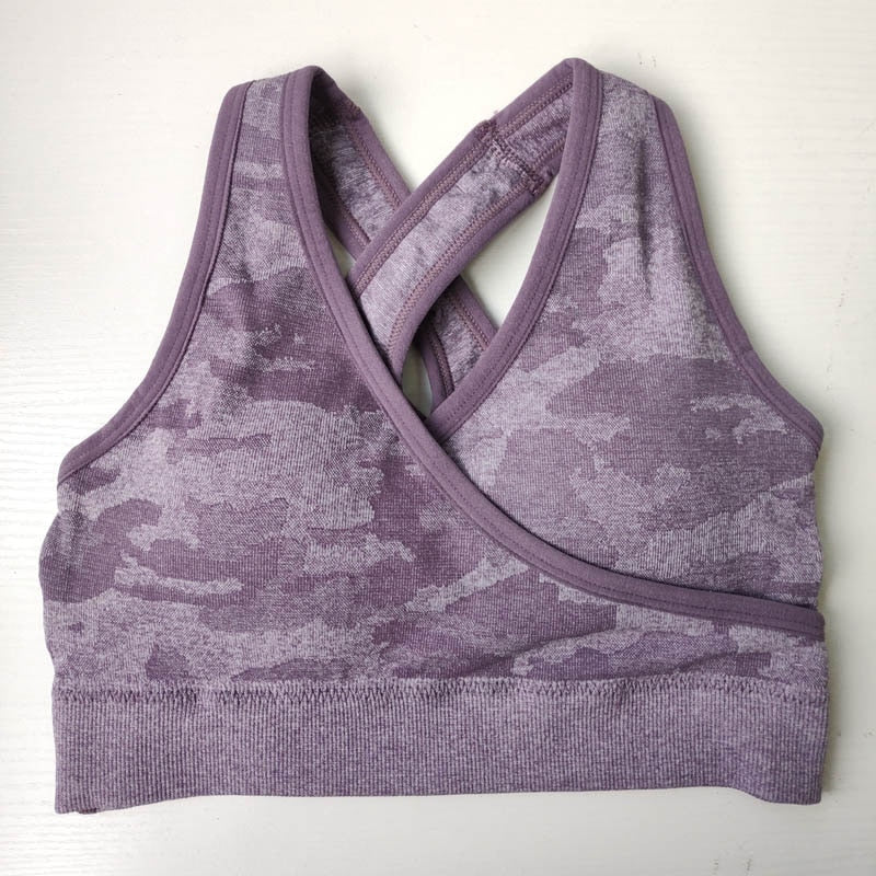 Women Camo Seamless Sports Bra Seamless Sports Bra