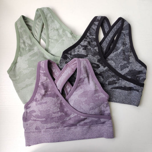 Women Camo Seamless Sports Bra Seamless Sports Bra