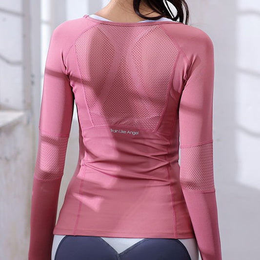 Women's Knit Sportswear Shirt for Fitness, Run, Gym, Yoga