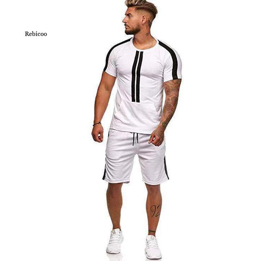 Summer Men Sport Shirt/Shorts Set