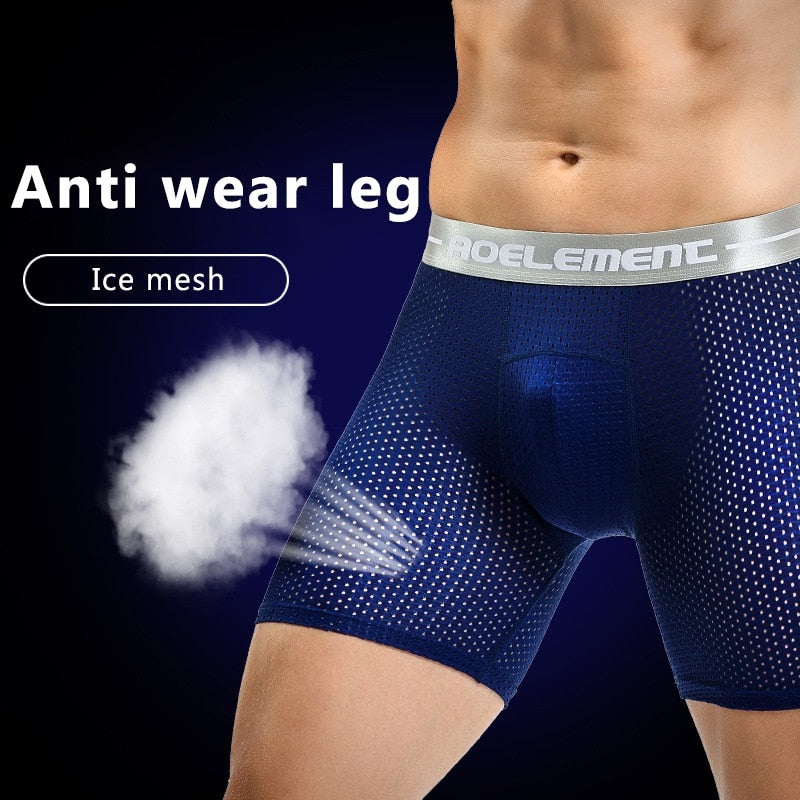 Men Ice Silk Running Sports Shorts