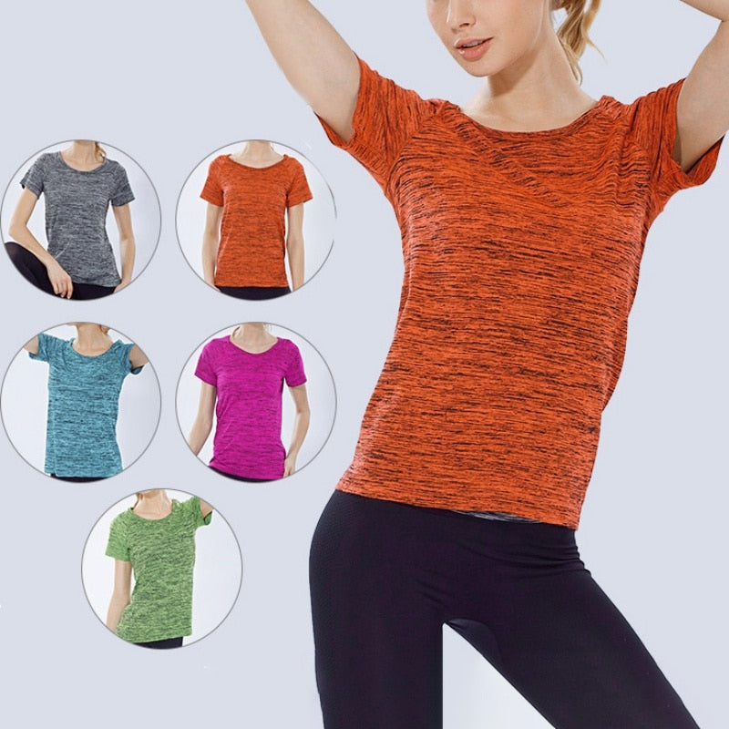 Quick Dry Professional Women Sports T Shirt Yoga Fitness Running