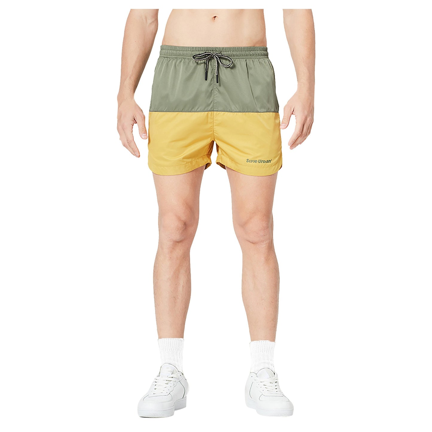 Men's Contrast Color Loose Sports Running Fitness Shorts