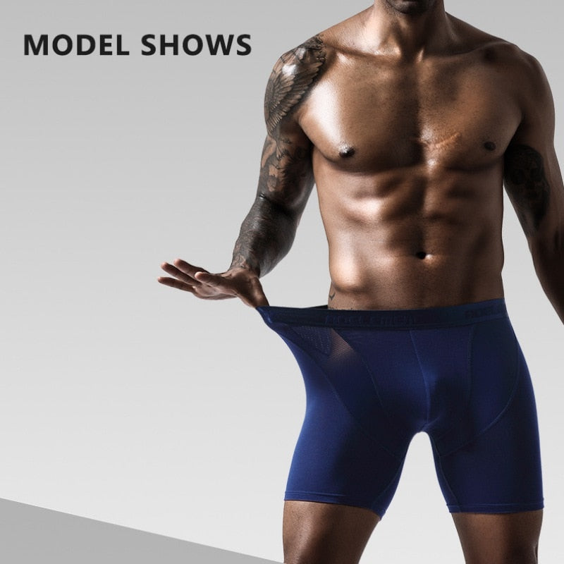 Men's Ice Silk Mesh Fitness Running  Shorts Underwear